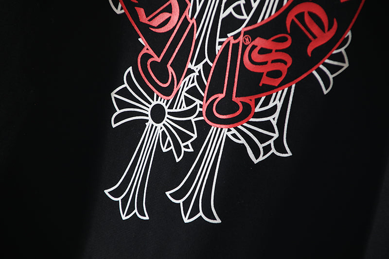 Chrome Hearts  Red Horseshoe Logo Zip Up Hoodie 5005