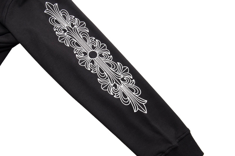 Chrome Hearts Horseshoe Floral Sleeve Zip Up Hoodie 5001