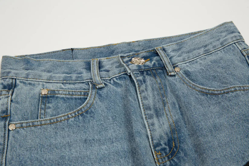 Chrome Hearts Levi's 905 Black Cross Patch Light Blue Jeans